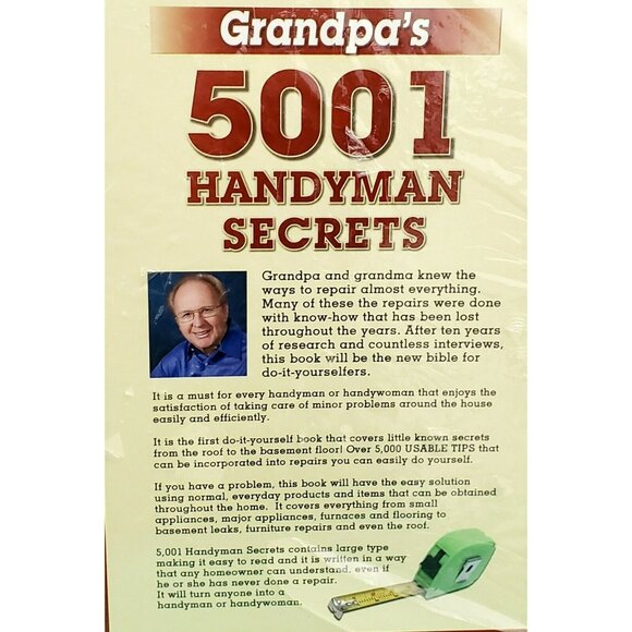 New Grandpa's 5001 Handyman Secrets DIY Book Home Repairs Leaks Appliance Roof - Picture 3 of 4